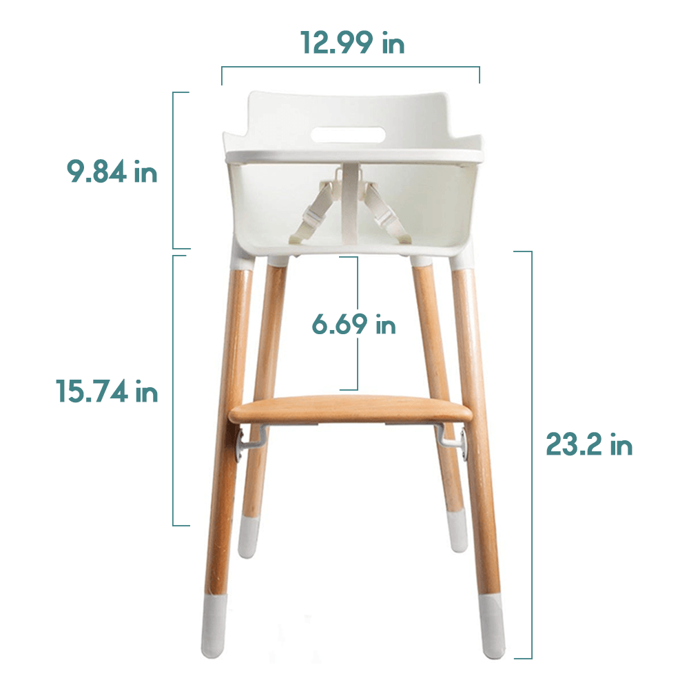 infant wooden feeding chair with tray